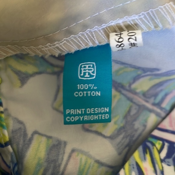 Tori Richards Honolulu Palms Mini Skirt, A-Line. White, Pink,‎ Blue, Size 4​ - Picture 13 of 13